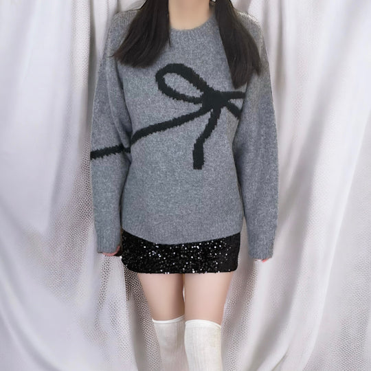 【お取り寄せ】Oversized Ribbon Line Knit