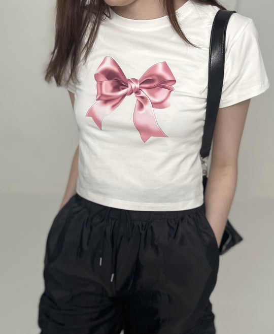 Ribbon Printed T-shirts・全1色