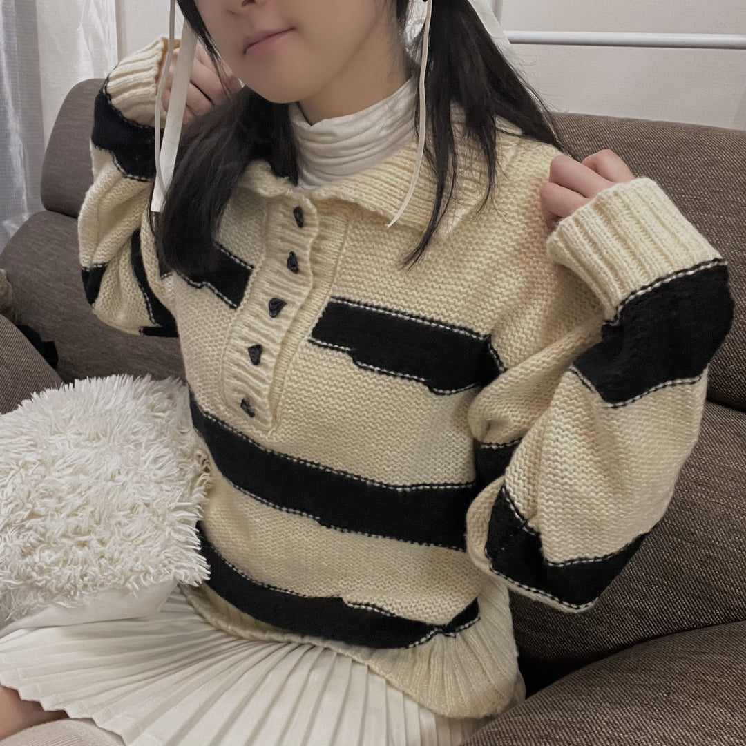 Heart Button Knit