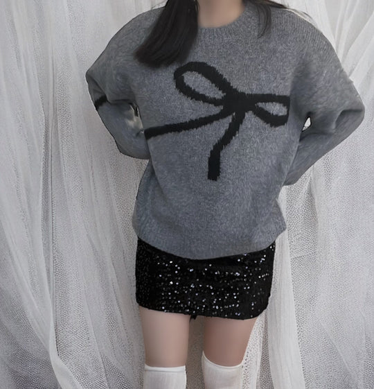 【お取り寄せ】Oversized Ribbon Line Knit