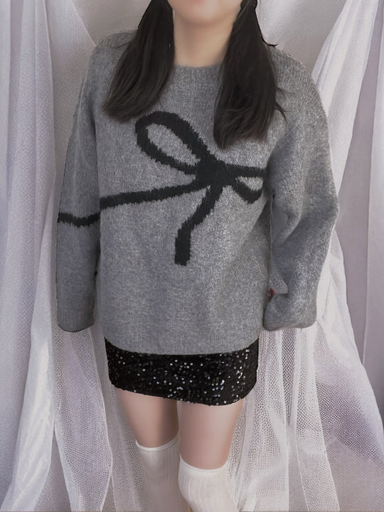 【お取り寄せ】Oversized Ribbon Line Knit