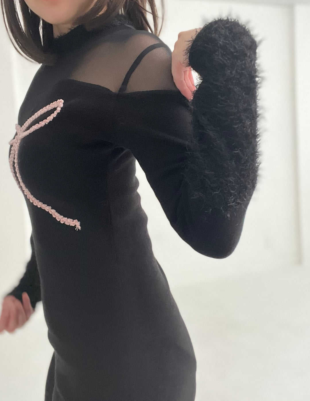 【お取り寄せ】Ribbon Black Onepiece