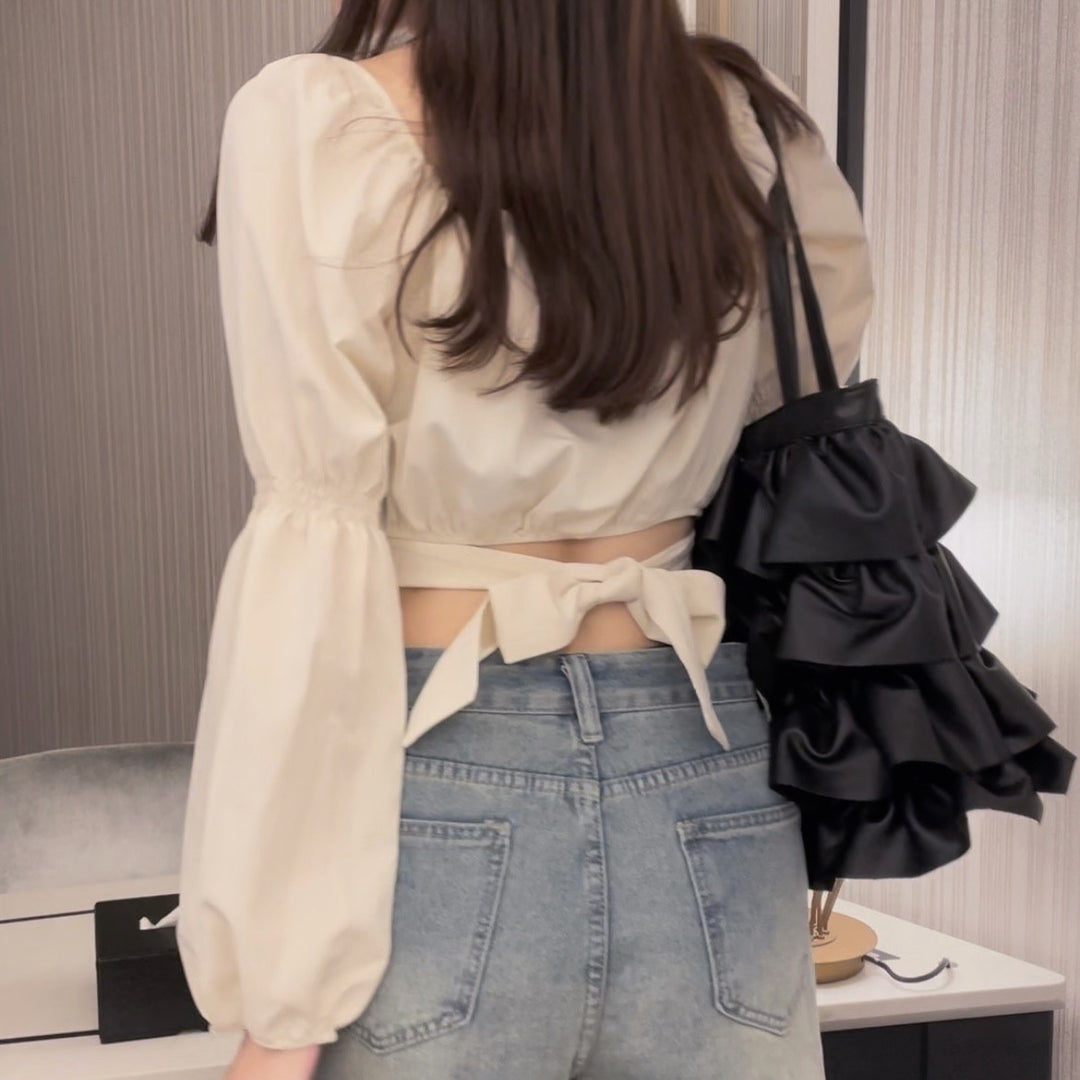 Puff Sleeve Cropped Blouse・全1色