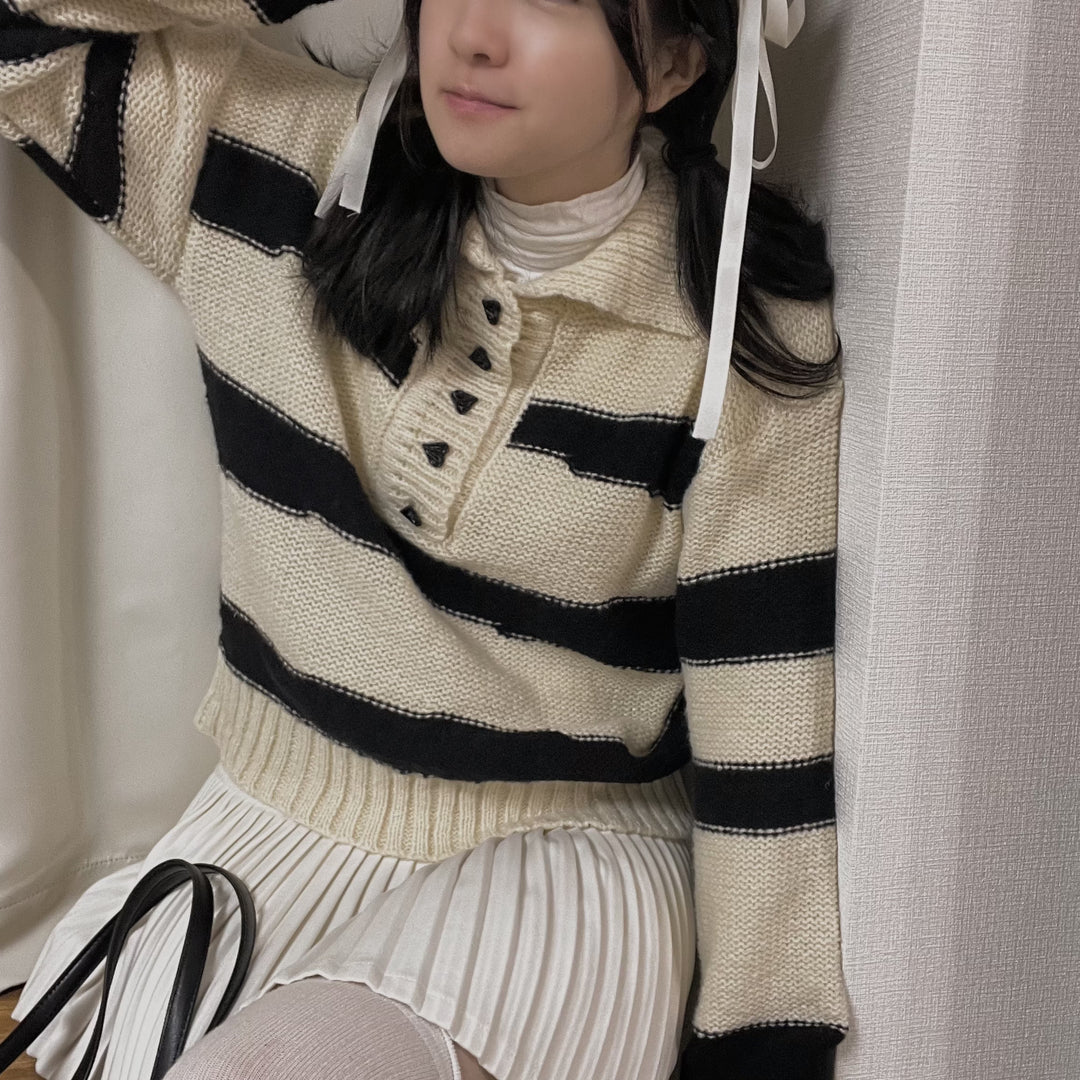 Heart Button Knit