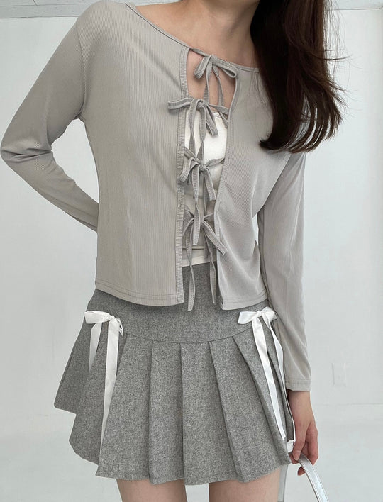 Gray Ribbon Cardigan・全1色