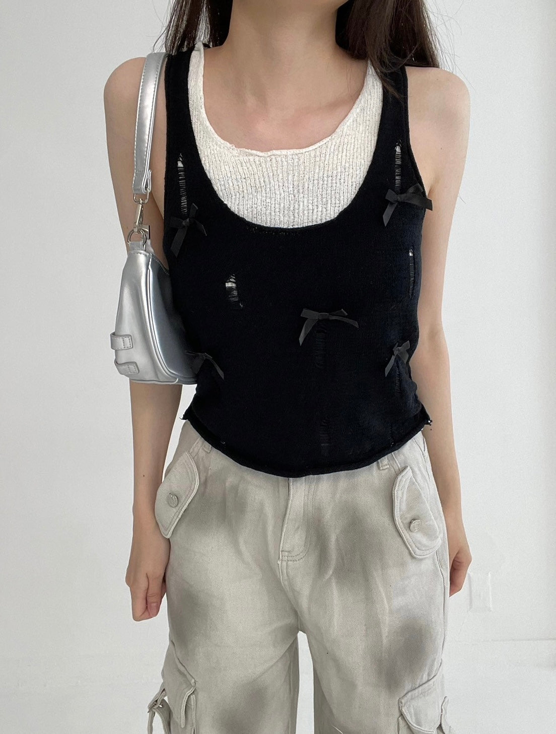 Ripped Ribbon Tank Top・全2色 – iine