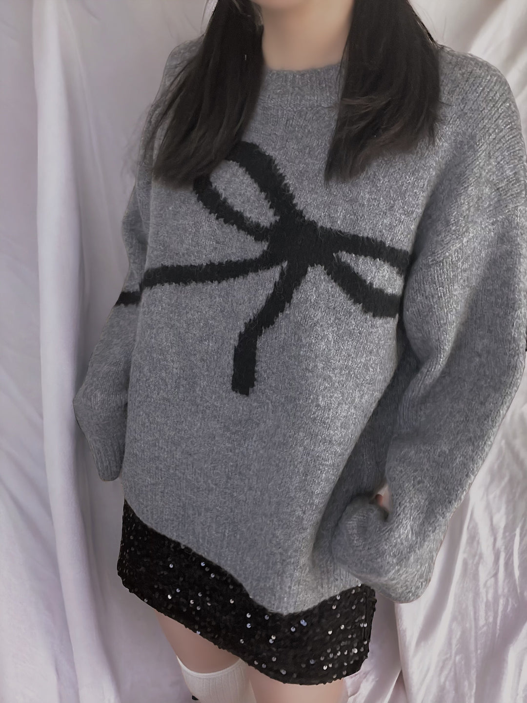 【お取り寄せ】Oversized Ribbon Line Knit