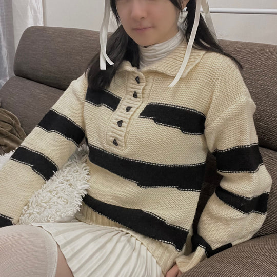 Heart Button Knit