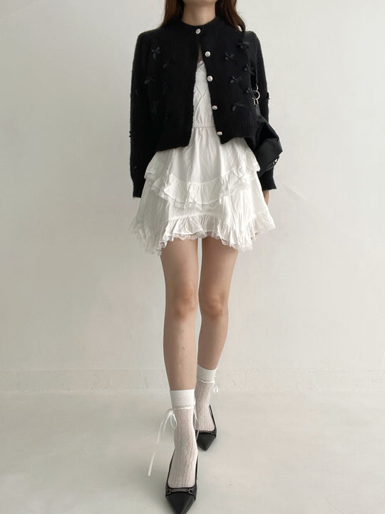 Monotonen Ribbon Cardigan・全2色