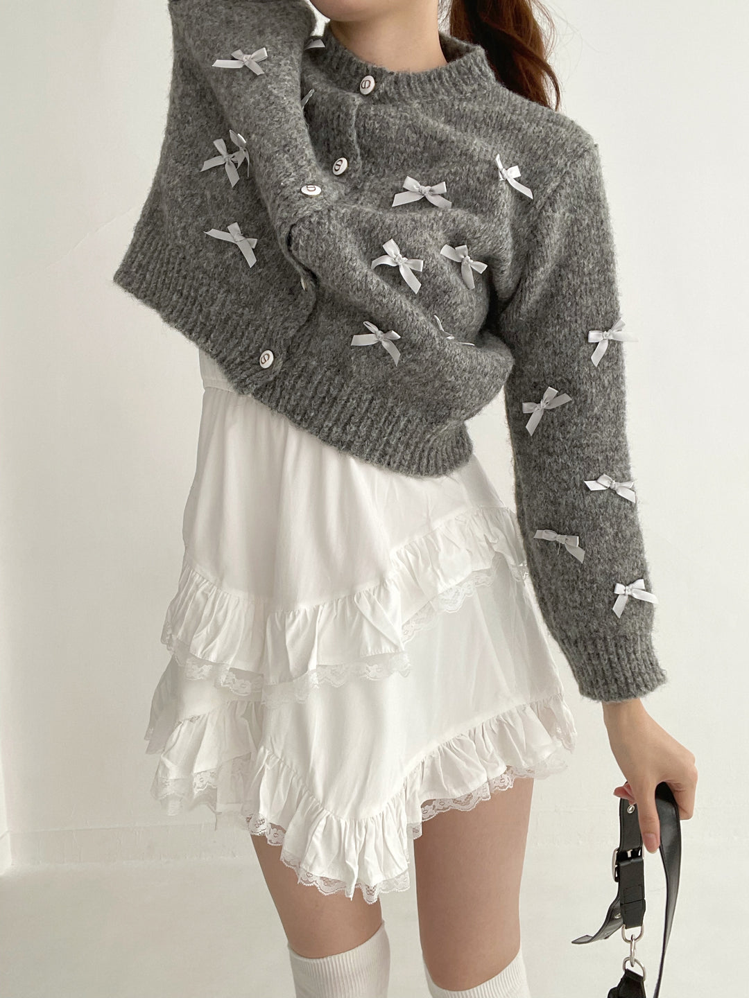 Monotone Ribbon Cardigan・全2色